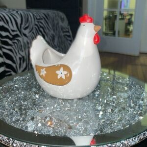 New ceramic flower white chicken kitchen trinket fruit holder bowl decoration